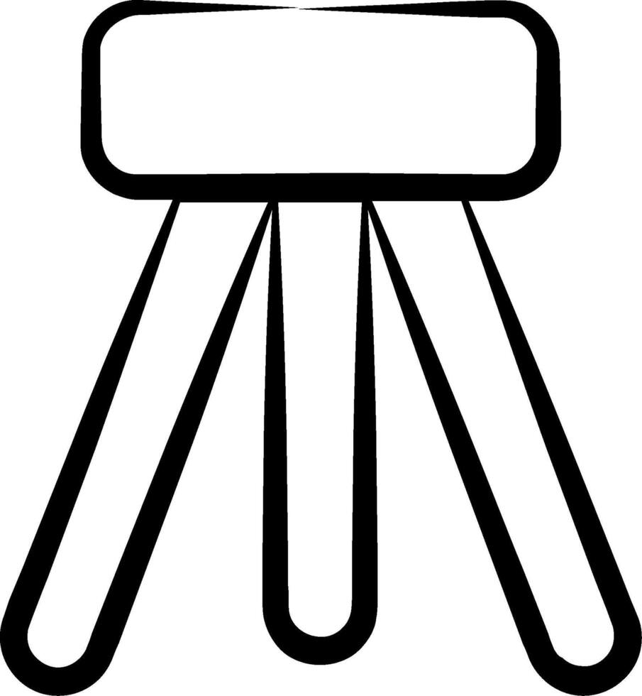 A black and white drawing of a stool vector