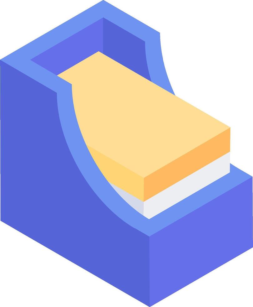 A blue box with a yellow piece of paper inside vector
