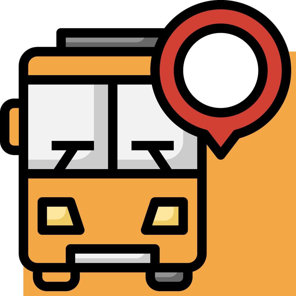 A bus with a map icon on it vector
