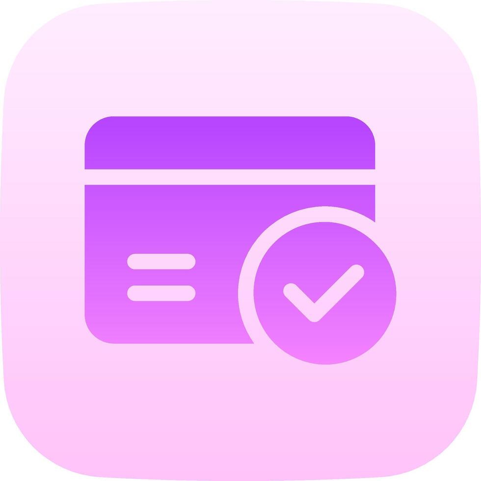 A credit card icon with a check mark vector