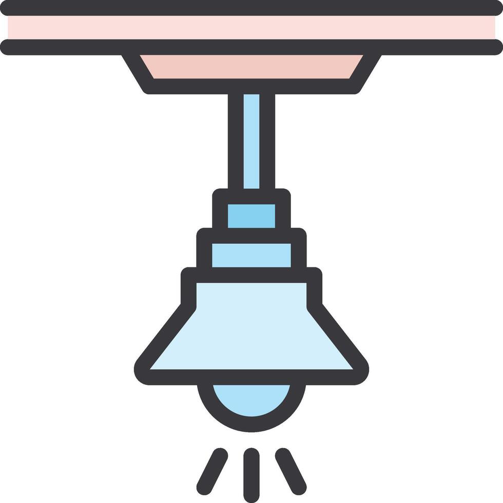A light fixture with a light bulb on top vector