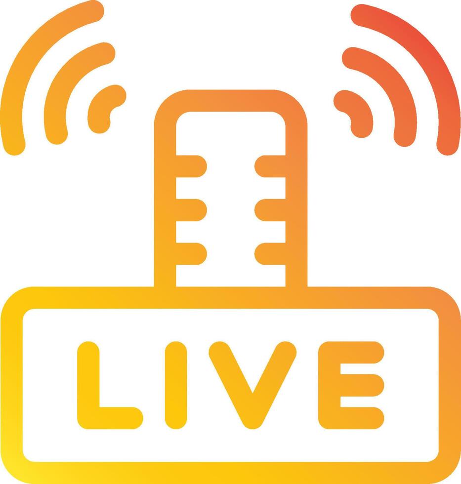 A live icon with a microphone and a microphone vector