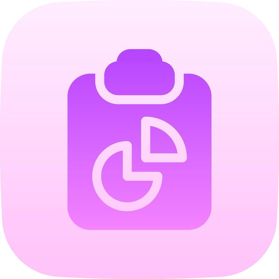 A purple icon with a piece of paper and a circle vector