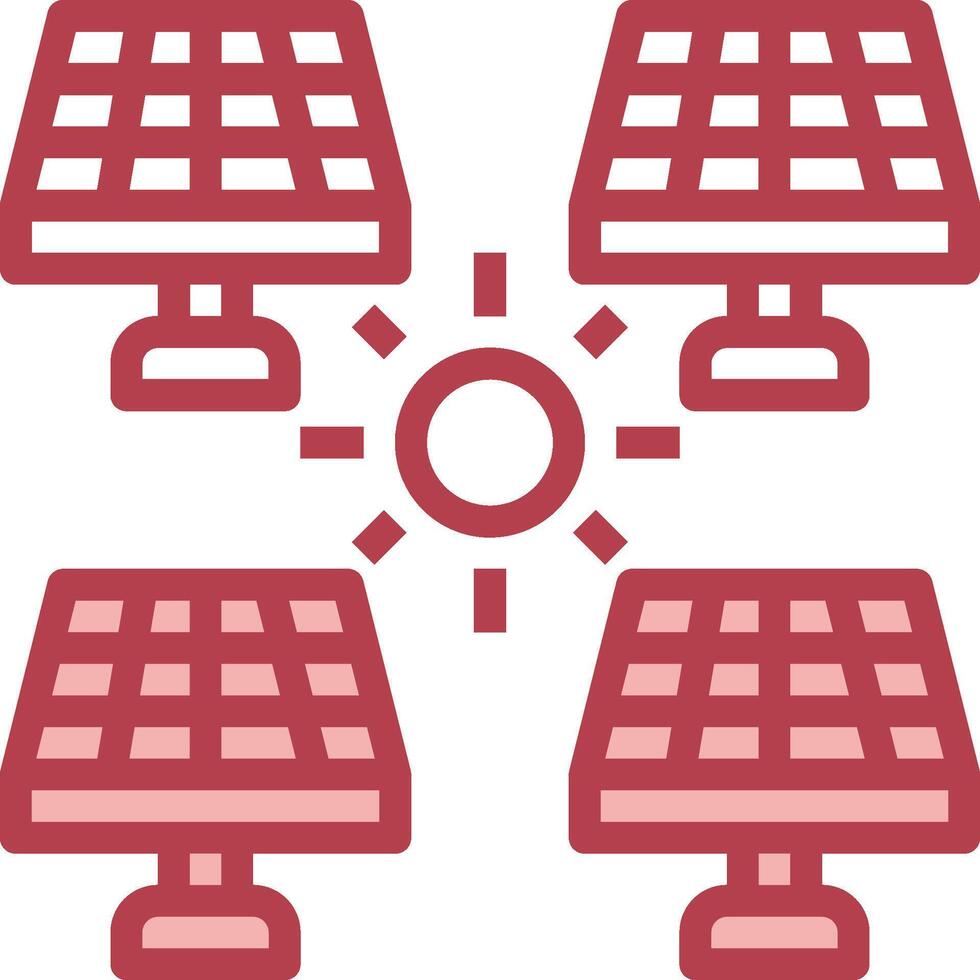 Solar panels and a sun icon vector