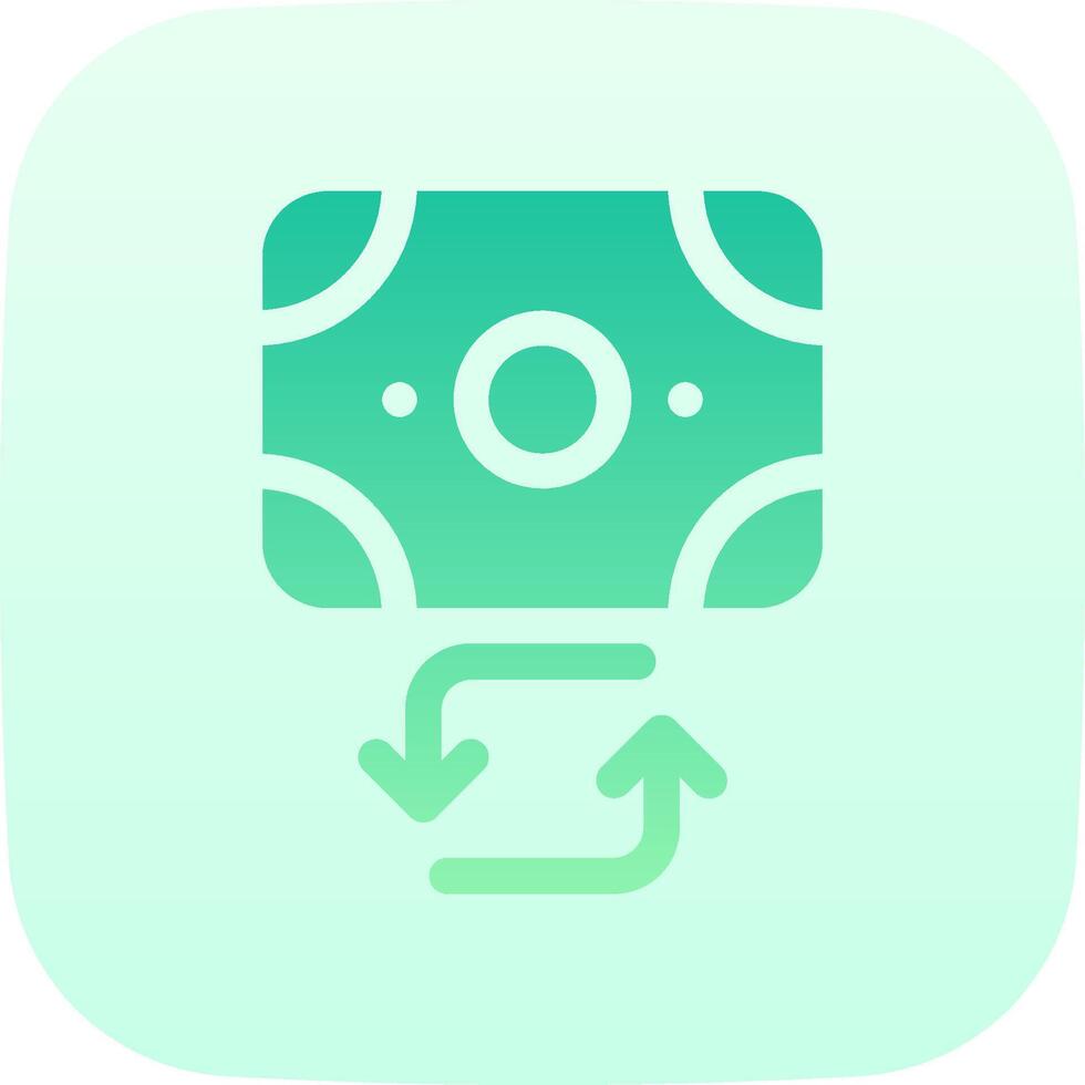 A green icon with a green arrow pointing to the left vector