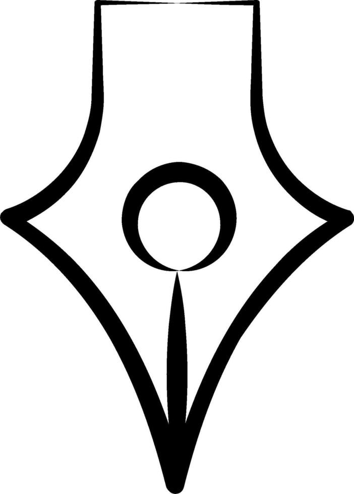 A black and white logo of a pen vector