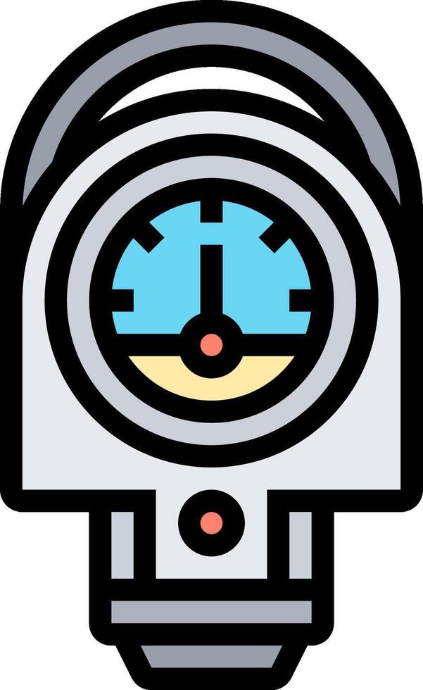 A cartoon gas gauge with a clock on it vector