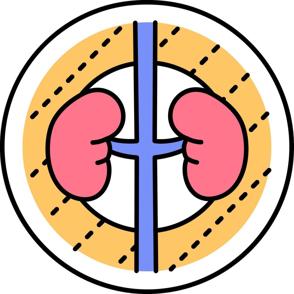 A kidney in a circle with a line through it vector