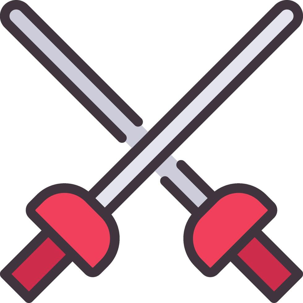 Two crossed swords icon on white background vector