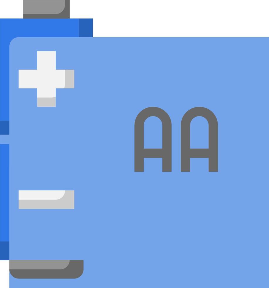 A blue battery with the word aa on it vector