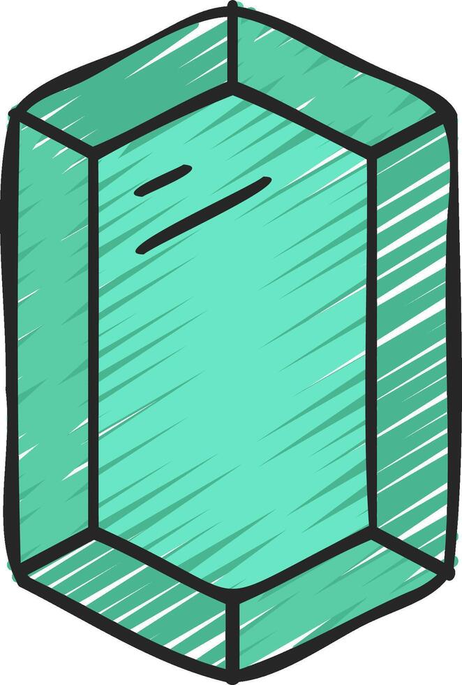 A green cube with a white background vector