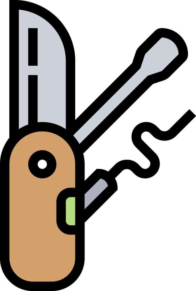 A knife with a green handle and a green handle vector