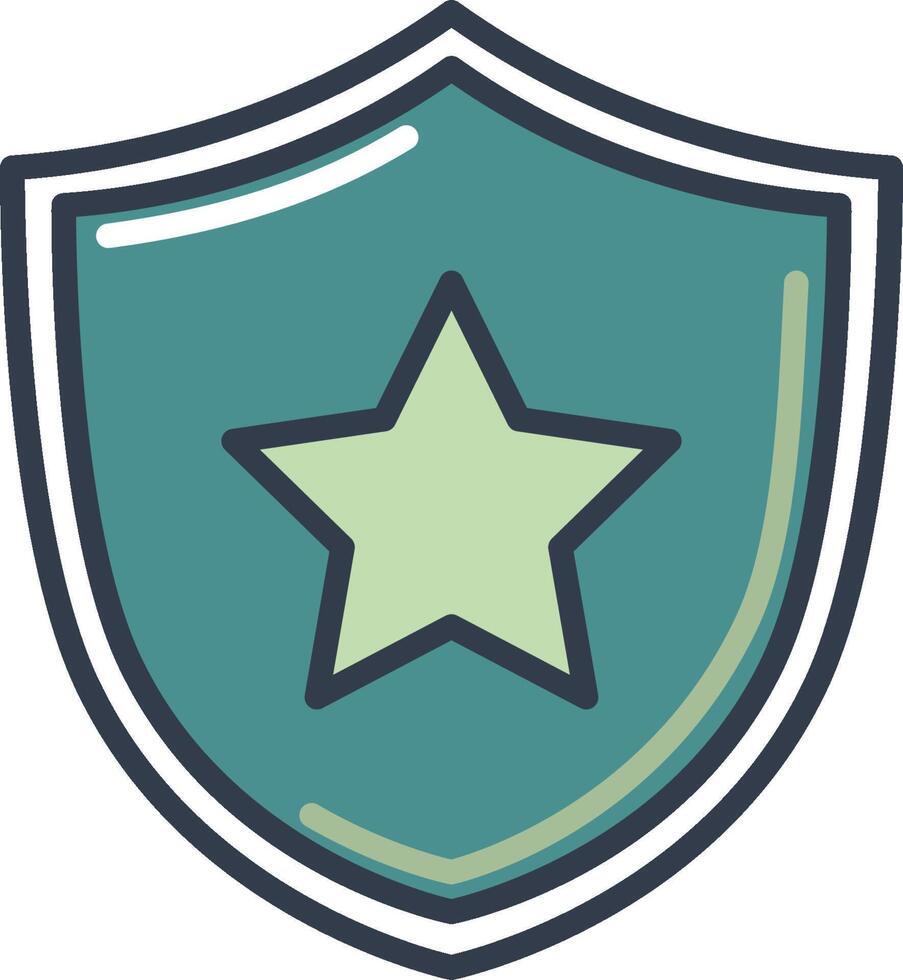 A star on a shield icon vector