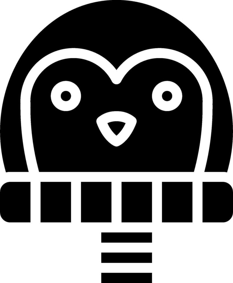 A black and white penguin hat icon vector