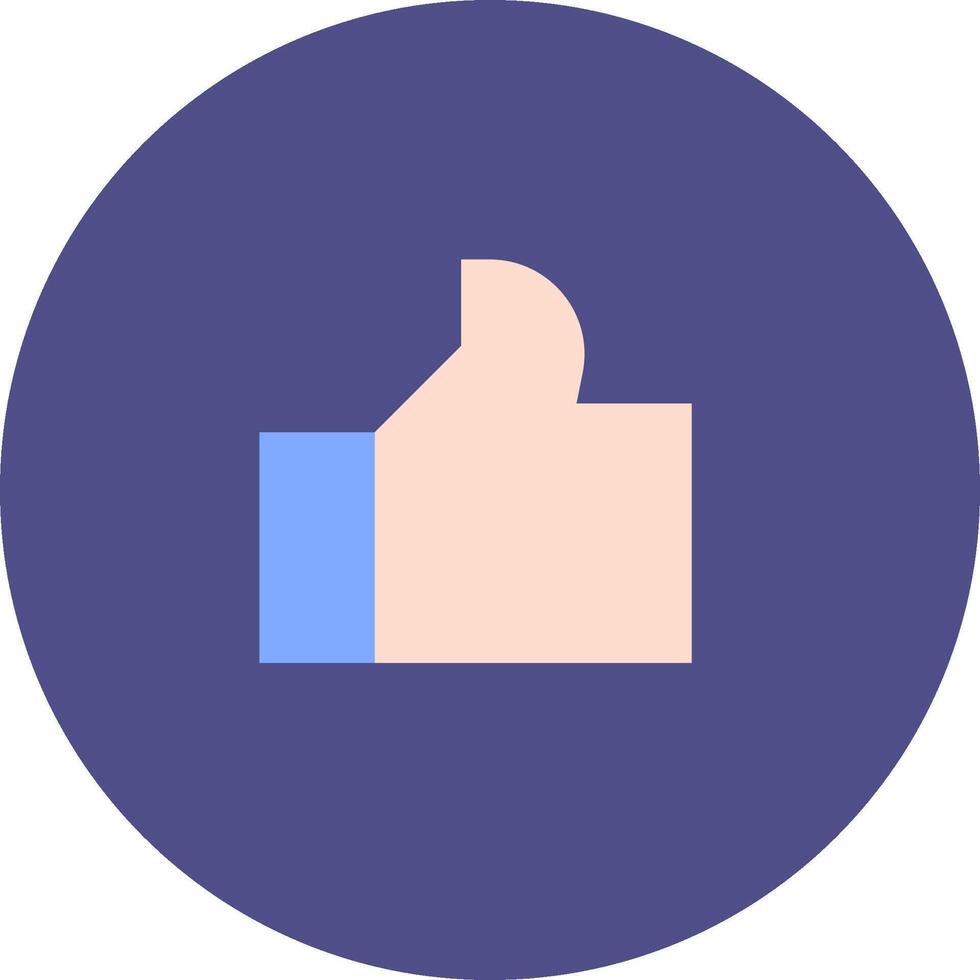 A thumbs up icon on a purple circle vector