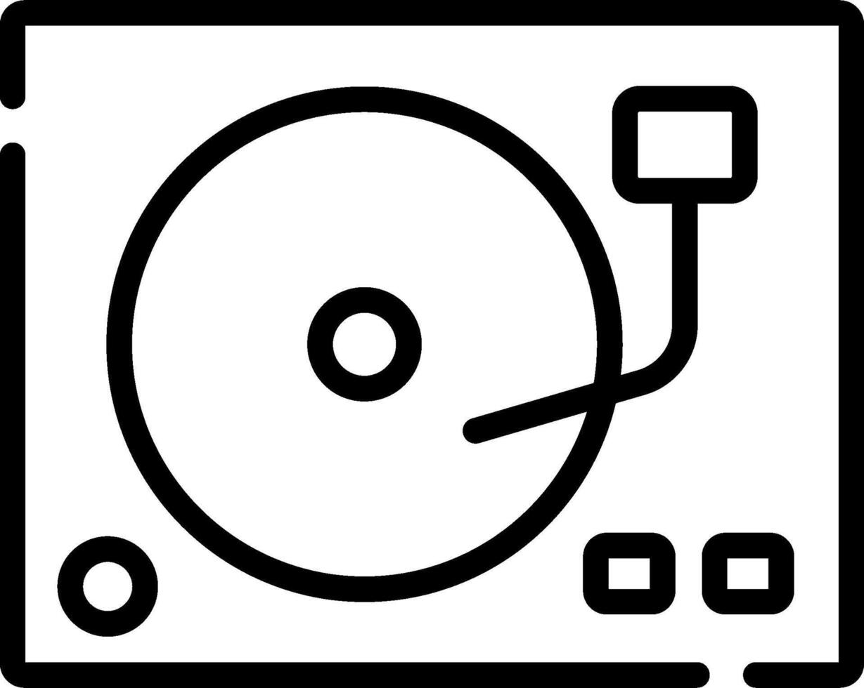 A black and white image of a turntable vector