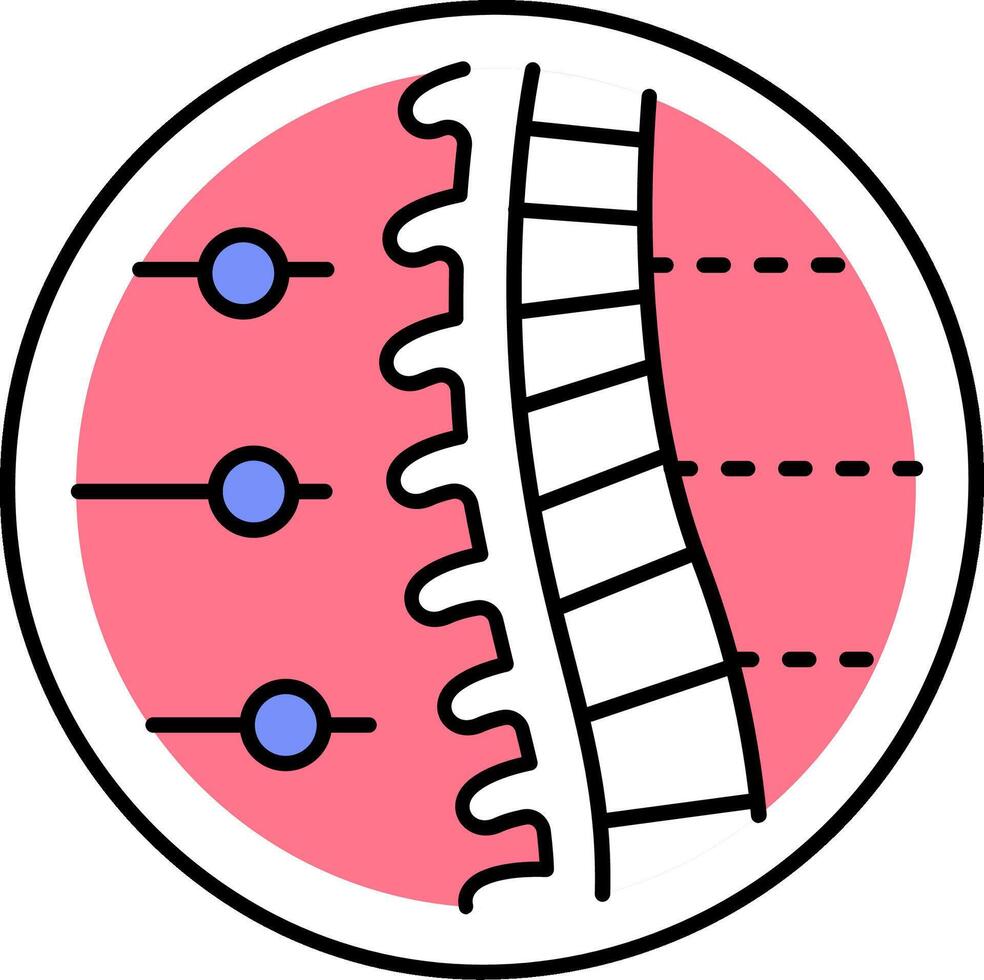 A pink and blue circle with a line of dots vector