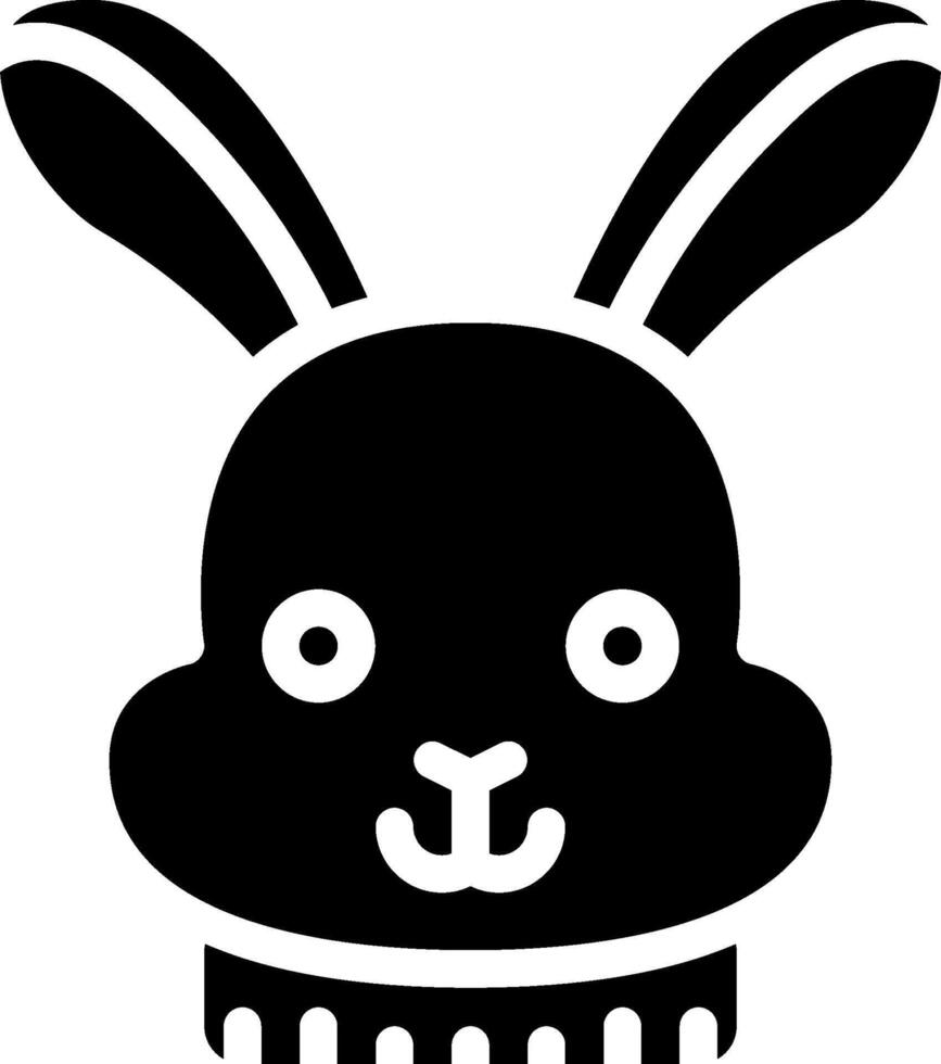 A black and white bunny head icon vector