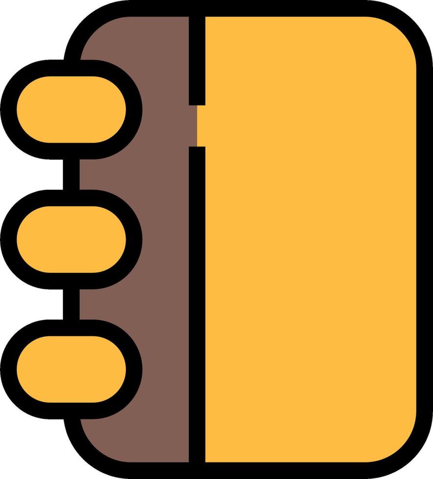 A yellow notebook with a black border vector