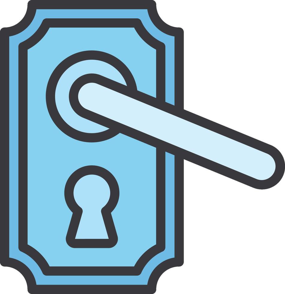 A door handle with a keyhole icon vector
