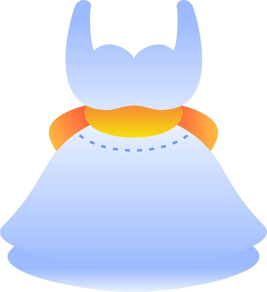 A dress with a blue and orange bow on it vector