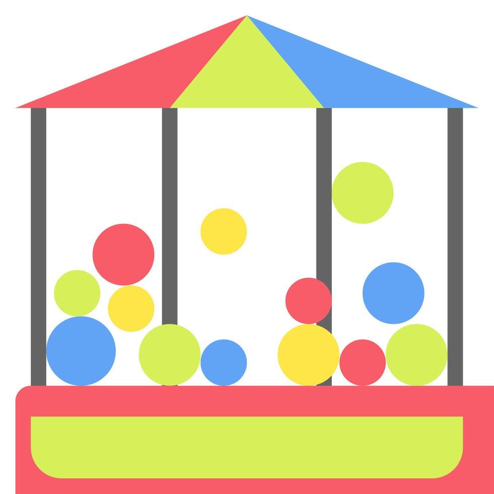 A colorful carnival ride with balls and a tent vector