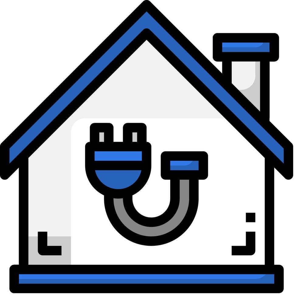 A house with a plug and a plug in the wall vector