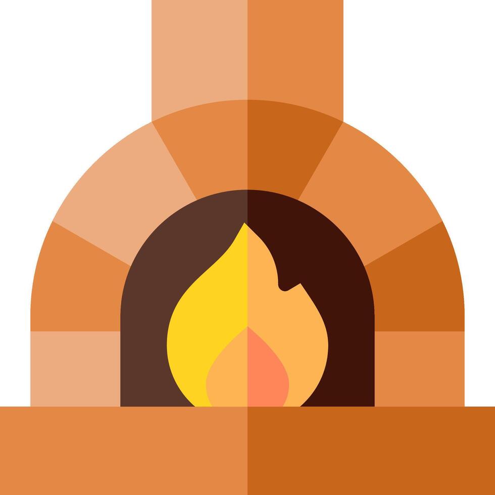 A brick oven with a fire inside vector