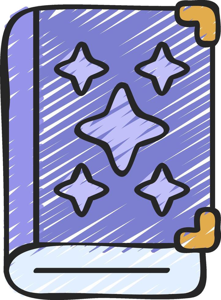 A purple book with stars on it vector