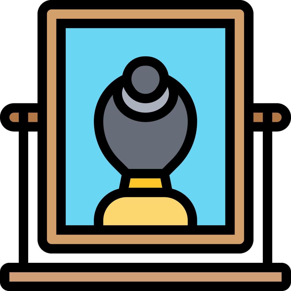 A painting of a man in a mirror vector