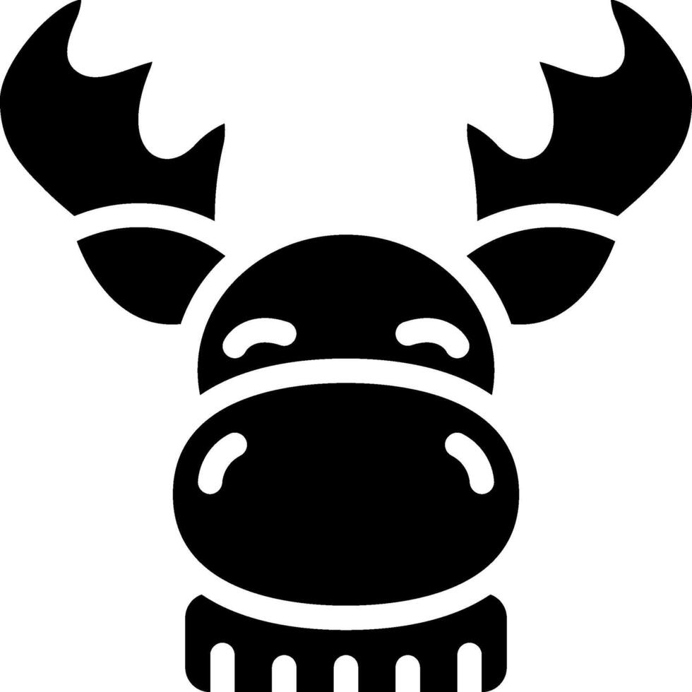 Moose head icon vector