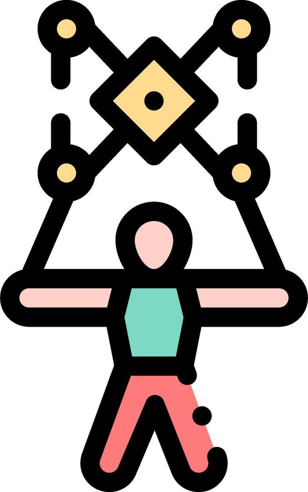 A person holding up a drone with a person holding up a sign vector
