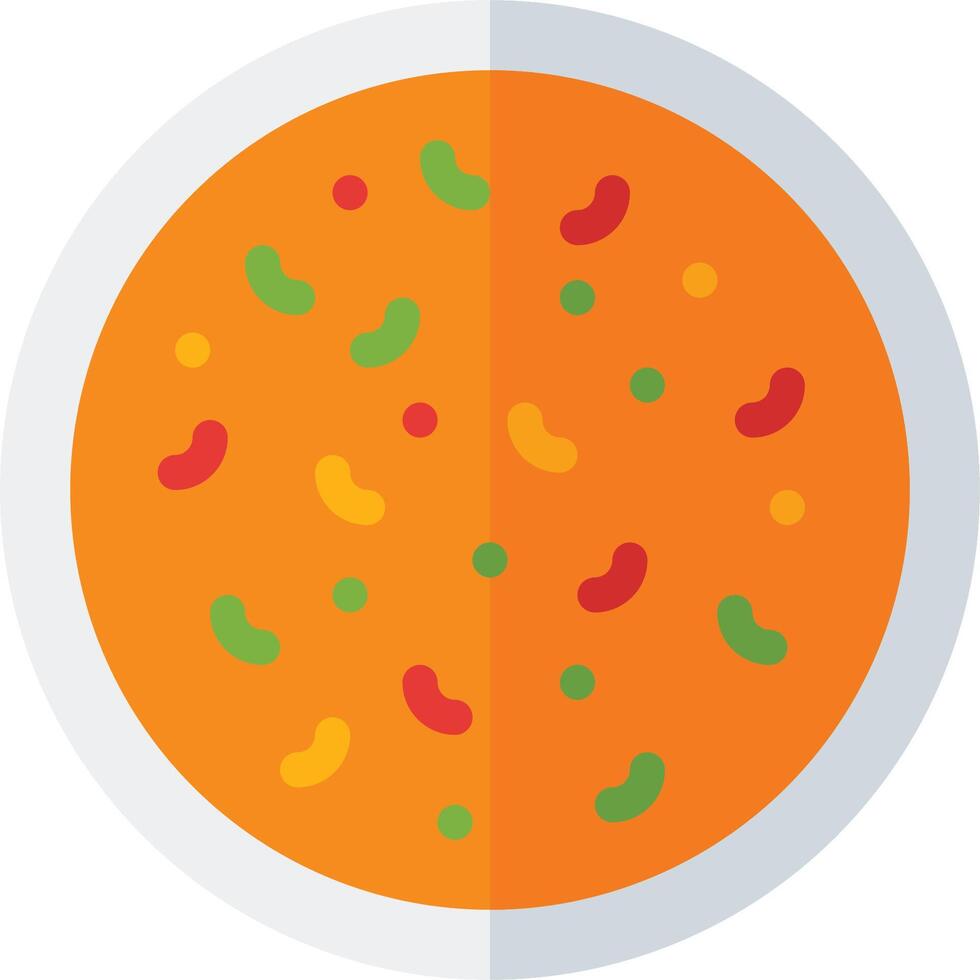 A bowl of chili con carne with green and red sprinkles vector