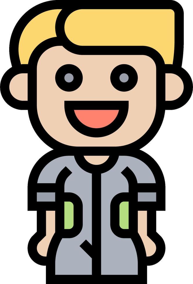 A cartoon boy with a smile on his face vector