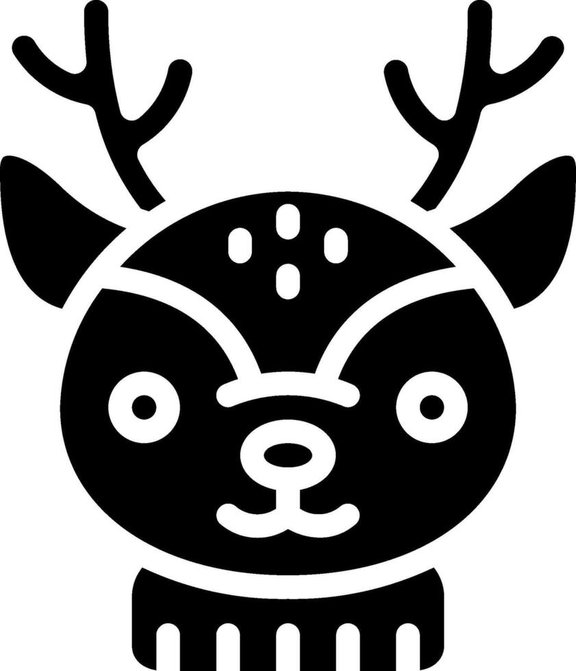 A black and white deer head icon vector