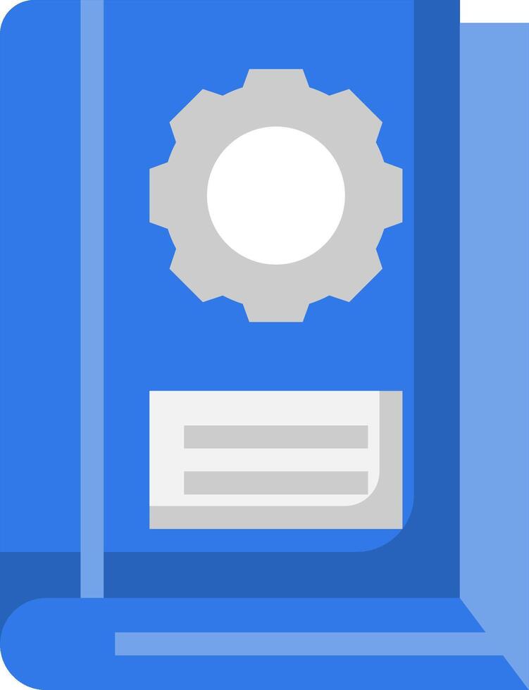 A blue folder with a gear on it vector