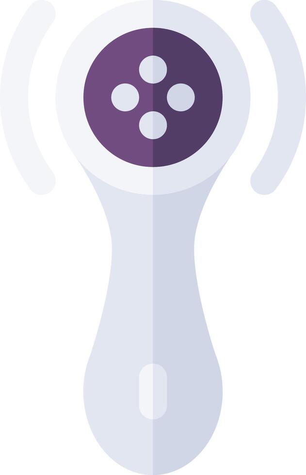 A white and purple remote control with four buttons vector