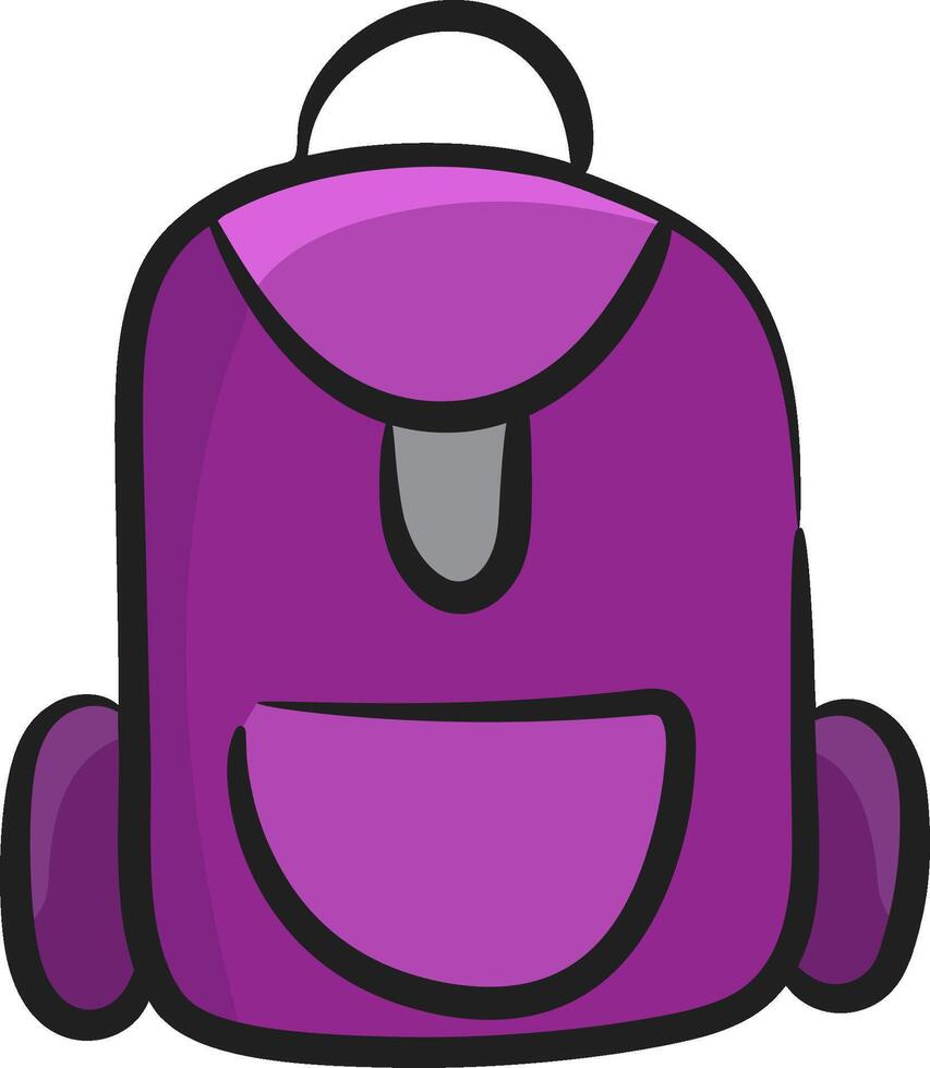 A purple backpack with a smiley face on it vector