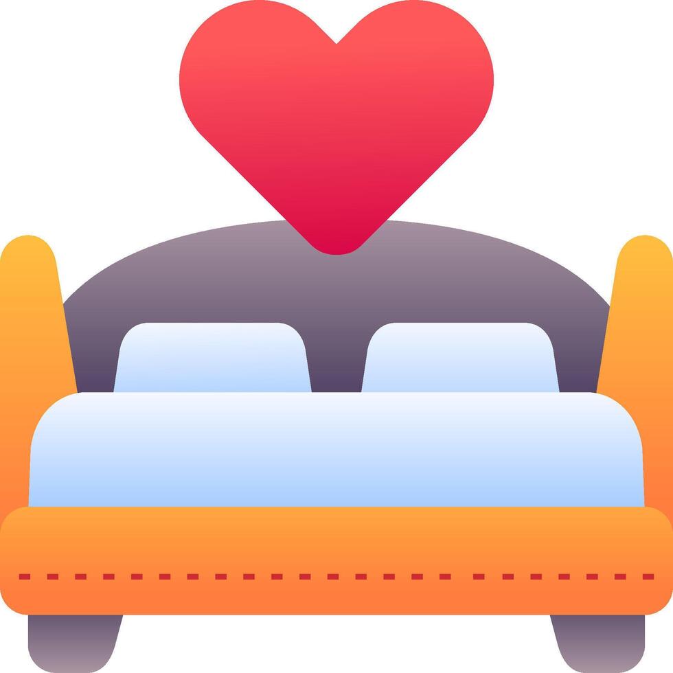 A bed with a heart on top vector