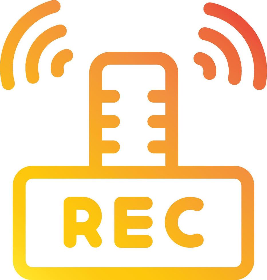 Recorder icon with a microphone and a microphone vector