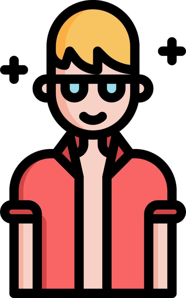 A man with glasses and a red shirt vector