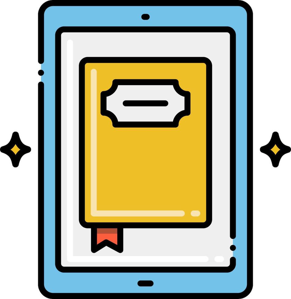 A tablet with a book on it vector