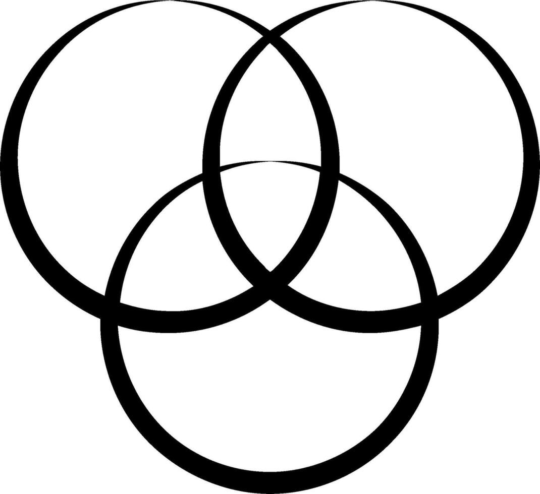 Three circles with a black outline vector