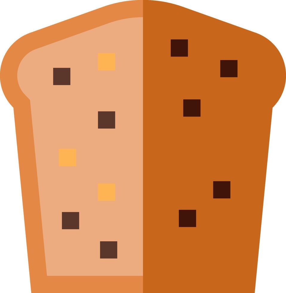 A slice of bread with chocolate chips on it vector