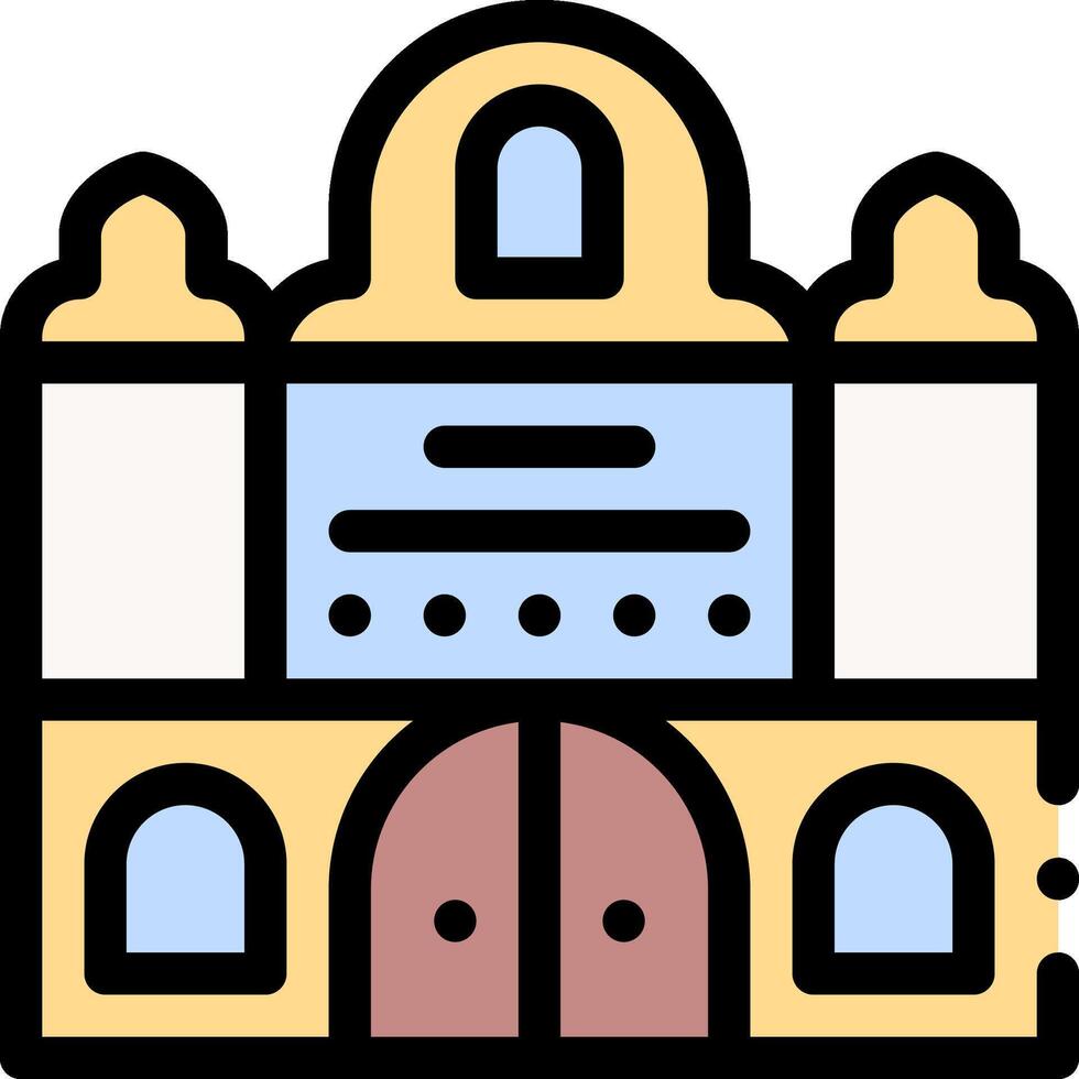 A building with two doors and a window vector