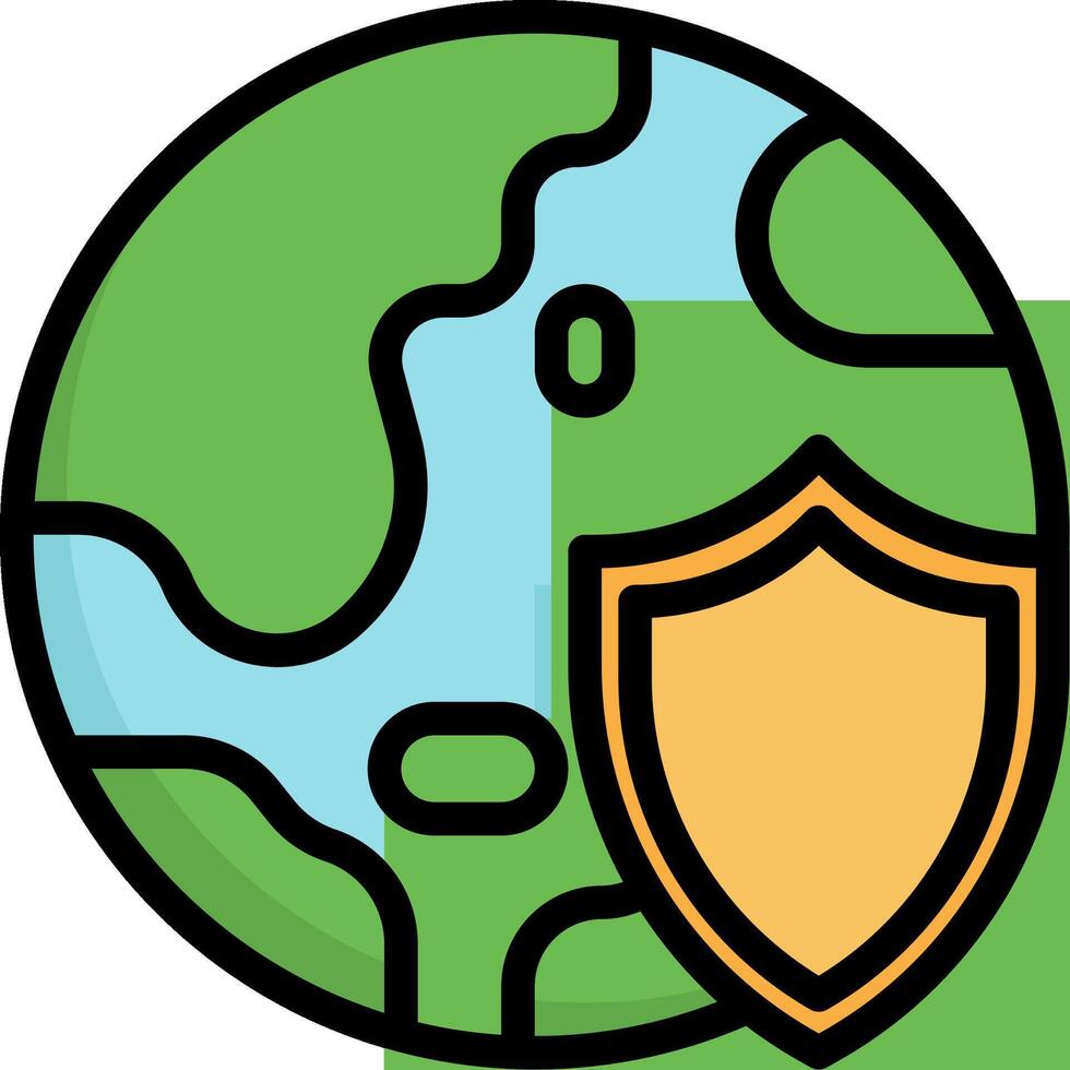 Earth shield icon vector