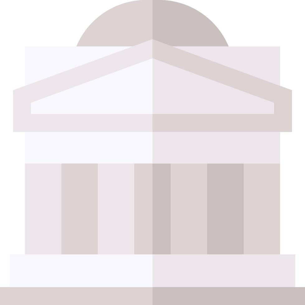 The building is white and has a dome vector