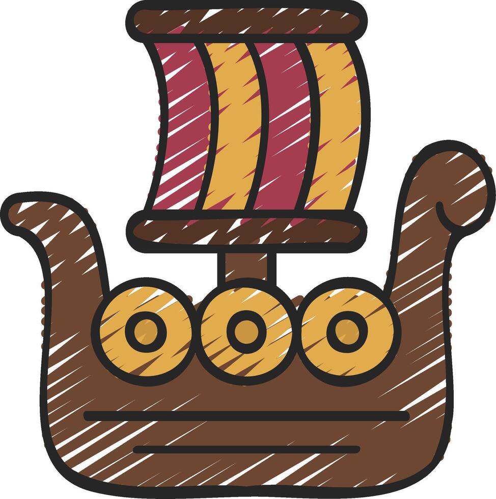 A cartoon ship with a sail on top vector