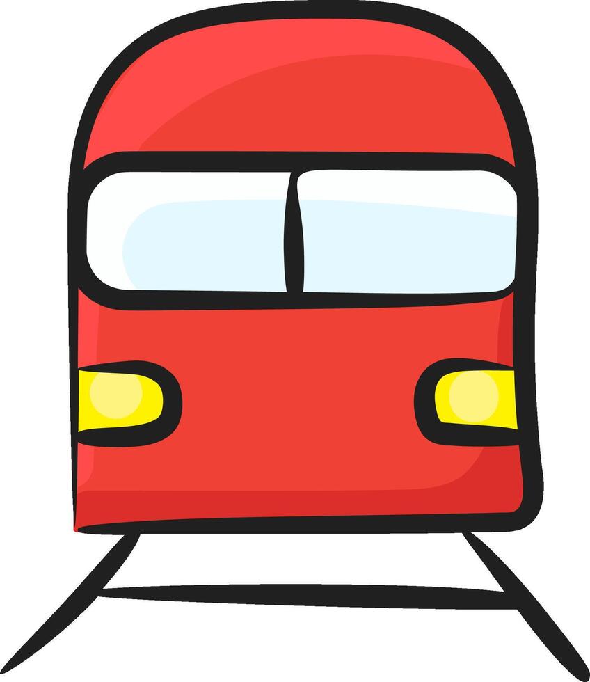 A red train on a white background vector