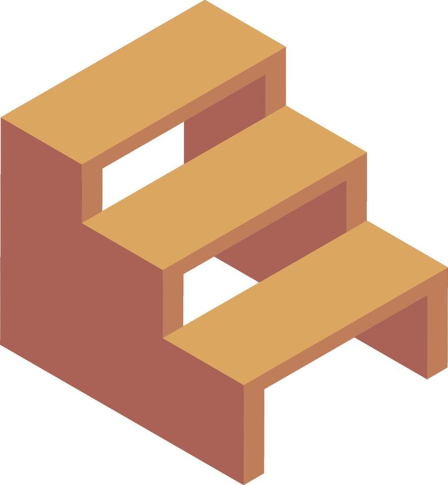 A wooden staircase with two steps vector